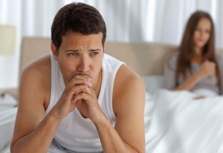 Painful intercourse, deterioration of potency in men is one of the signs of prostatitis.