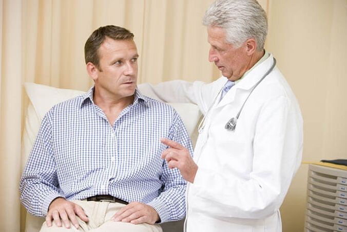Patient with prostatitis at the doctor's appointment